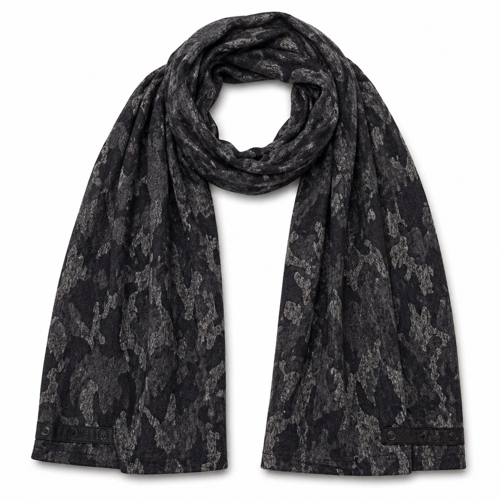 Lululemon Camo Snap‎ Scarf Convertible Wrap Shawl Gray Athleisure OS